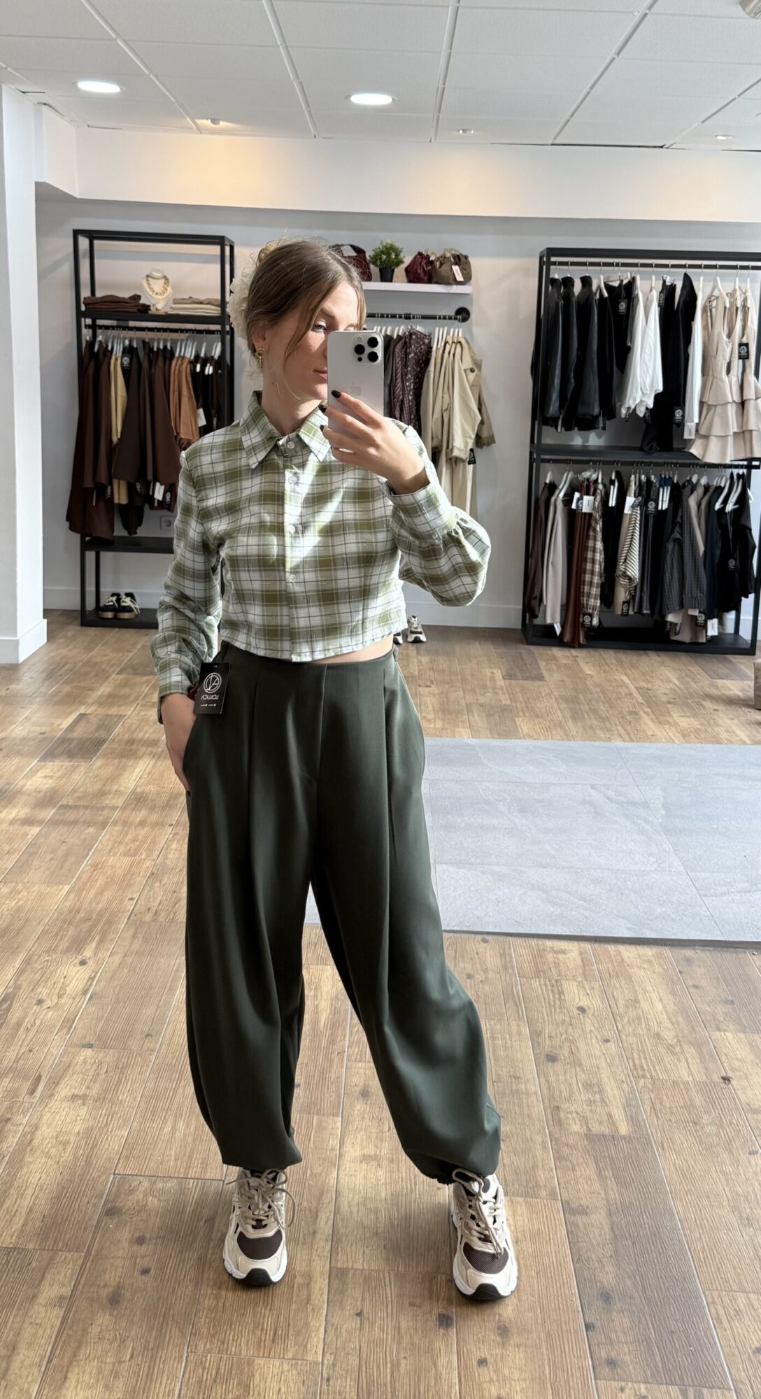 Camisa cuadros crop