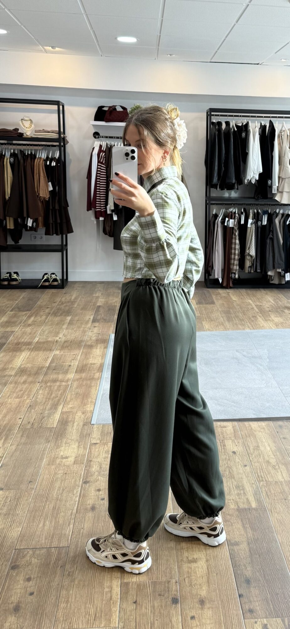 Camisa cuadros crop - Imagen 3